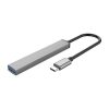 Orico USB3.0 Hub - AH-13-GY/26/ (4 port, Bemenet: USB-C, Kimenet: 1xUSB-A 3.0, 3xUSB-A 2.0, ezüst)