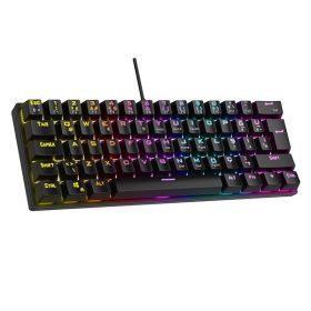   Rampage Billentyűzet - PLOWER K60 Black US (Vezetékes, Mechanikus, Blue switch, angol, fekete, RGB LED)