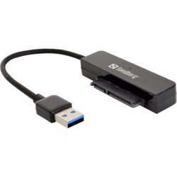 Sandberg Kábel Átalakító - USB3.0 to SATA Link (fekete; USB bemenet - SATA 2,5" kimenet; max.5 Gbit/sec)