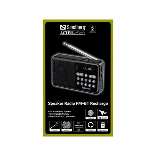 Sandberg Rádió - Speaker Radio FM+BT Recharge