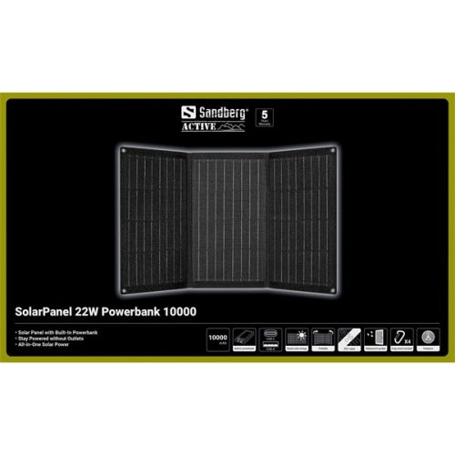 Sandberg Akkubank - SolarPanel 22W Powerbank 10000