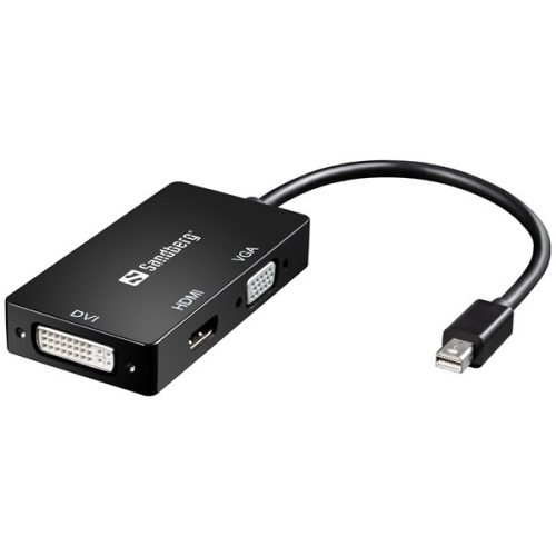 Sandberg Kábel Átalakító - Adapter MiniDP>HDMI+DVI+VGA