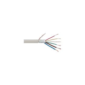   Biztonságtechnikai kábel, fehér, 2+4 eres, 2x0,5+4x0,22 mm2, 100 m