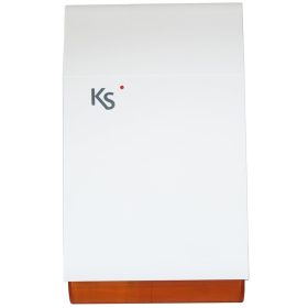   Ksenia imago BUS - kültéri, buszos sziréna, fehér, narancs búra - Kültéri, Buszos  hang-fényjelző, fehér előlap, áttetsző narancssárga alsó résszel