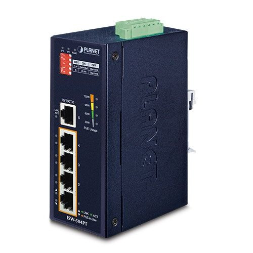 Planet ISW-504PT IP40 Industrial PoE switch