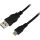 USB A - USB mini B Toldó, USB, fekete