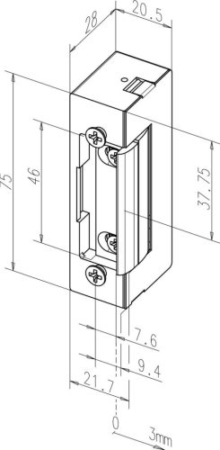 Assa Abloy Yale_FB-17-12D-L feszültségre nyitó elektromos zár