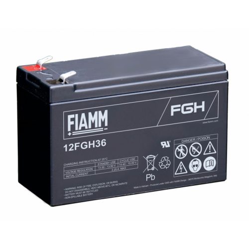 12V 9Ah akkumulátor, FIAMM, Faston 6,3mm-es