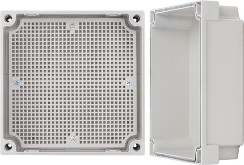 ABS doboz, 170x170x110mm, szerelőlappal