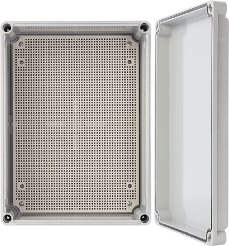 ABS doboz, 280x190x130mm, szerelőlappal