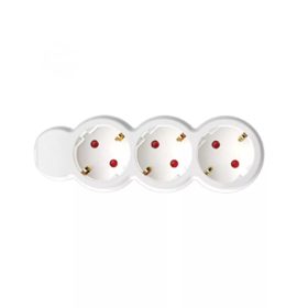 3 fejes elosztó, 16 A, 3 x SHUKO, 3 x 1,5 mm2, 3 m, fehér