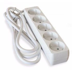   Stilo STI775 5 fejes elosztó, 16 A, 5 x SHUKO, 3 x 1,5 mm2, 1,5 m, hálózati, fehér