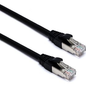 Excel 100-225 Cat.6a F/FTP patchkábel, fekete, 1 m