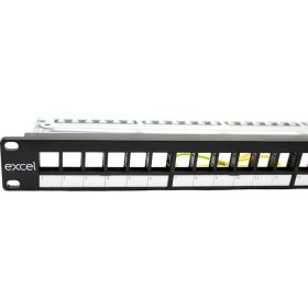 Excel 100-095 Patchpanel, 24 port, Üres, moduláris, 1U, 19