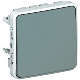 Legrand 069540 Plexo 55 Egypólusú nyomó, 10 A, szürke