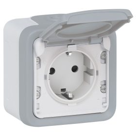   Legrand 069733 Plexo 55 Csatlakozóaljzat, 16 A, csapófedeles, szürke
