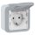 Legrand 069733 Plexo 55 Csatlakozóaljzat, 16 A, csapófedeles, szürke