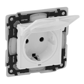   Legrand 753119 Valena Life Csatlakozóaljzat, 16 A, keret nélkül, csapfedeles, biztonsági zsalus, fehér