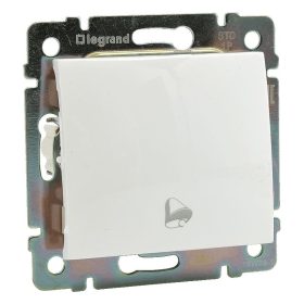   Legrand 774216 Valena Egypólusú nyomó, 10 A, keret nélkül, csengőjellel, fehér