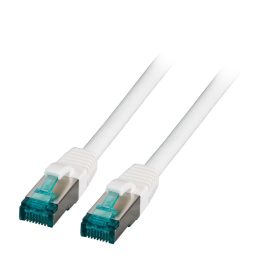 Cat.6a S/FTP patchkábel, fehér, 4x2 eres, 3 m