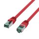 Cat.6a S/FTP patchkábel, piros, 4x2 eres, 0,5 m