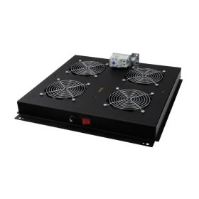   Lande LN-FAN-THM-4FFS-BL Ventilátor modul, 4 ventilátor, termosztát, álló szekrényhez