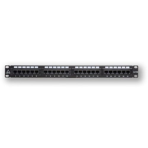 24 portos CAT5e patchpanel, fekete