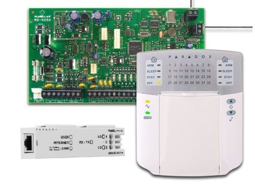 Paradox MG5050+ és K32+ és IP modul szett - 32 zónás, hibrid központ szett