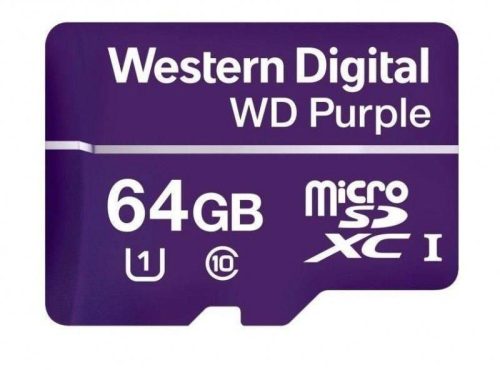 WD Purple 64GB QD101, Class 10 UHS-1 microSDXC memóriakártya