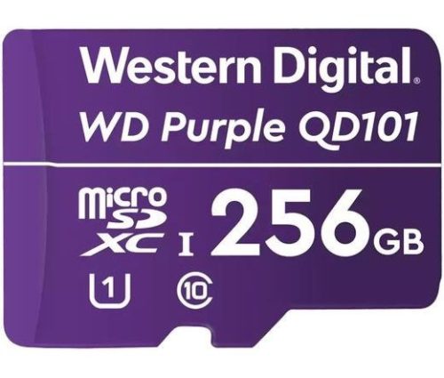 WD Purple 256GB QD101, Class 10 UHS-1 microSDXC memóriakártya