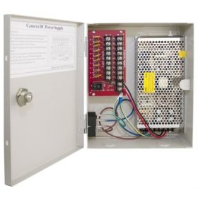 Power Supply 10A 8 csatornás SPS CCTV Tápegység, 12 V DC