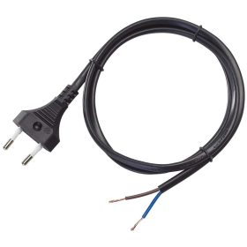   Tracon Csatlakozódugó kábellel, 2,5 A, 2 x 1,0 mm2, 2 m, fekete