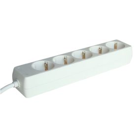   Tracon 5 fejes elosztó, 16 A, 5 x SHUKO, 3 x 1,0 mm2, 1,5 m, fehér