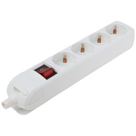   Tracon 4 fejes elosztó, 16 A, 4 x SHUKO, újravezetékelhető, kapcsolóval, fehér