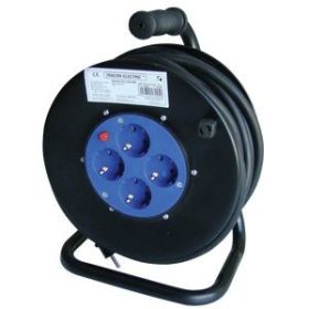   Tracon Kábeldobos hosszabbító, 16 A, 4 x SHUKO, 3 x 1,5 mm2, 20 m, fekete