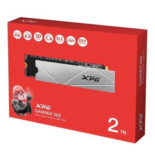 ADATA SSD - 2TB XPG GAMMIX S60 (3D, M.2 PCIe Gen 4x4, r:5000 MB/s, w:4200 MB/s)