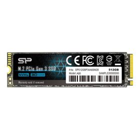   Silicon Power SSD - 512GB A60 (r:2200MB/s; w:1600 MB/s, NVMe 1.3 támogatás, M.2 PCIe Gen 3x4)
