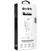 S-Link Hálózati töltő - AND-EC14B Lightning  (1db USB, 5V/1A, 5W, Lightning-USB 100cm adat+töltőkábel, fehér)