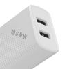 S-Link Hálózati töltő - SL-EC50T (2db USB, 5V/2.4A, 12W, Gyorstöltés, USB Type-C, 100cm adat+töltőkábel, fehér)