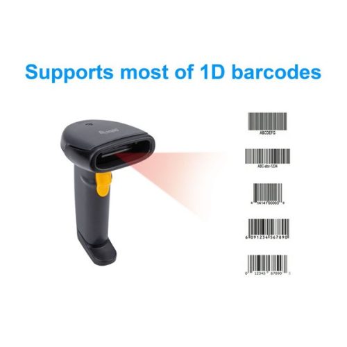 Equip Kézi Vonalkód olvasó - 351025 (1D, lézeres, állvánnyal, vezeték nélküli, nagy hatótáv, fekete)